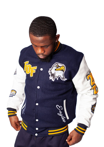 FOF ULTIMATE EAGLES VARSITY JACKET - NAVY/WHITE