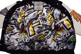 FOF WOMENS CROPPED ULTIMATE EAGLES VARSITY JACKET - NAVY/WHITE