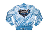 FOF EAGLE F SATIN BOMBER JACKET - BLUE