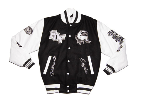 FOF ULTIMATE EAGLES VARSITY JACKET - BLACK/WHITE