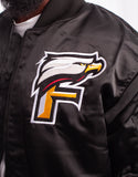 FOF EAGLE F SATIN BOMBER JACKET - BLACK