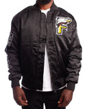 FOF EAGLE F SATIN BOMBER JACKET - BLACK