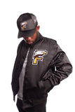 FOF EAGLE F SATIN BOMBER JACKET - BLACK