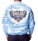 FOF EAGLE F SATIN BOMBER JACKET - BLUE