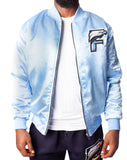 FOF EAGLE F SATIN BOMBER JACKET - BLUE