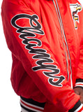 FOF EAGLE F SATIN BOMBER JACKET - RED