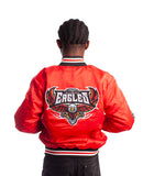 FOF EAGLE F SATIN BOMBER JACKET - RED