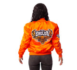 FOF WOMENS EAGLE F SATIN BOMBER JACKET - INTERNATIONAL ORANGE