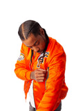 FOF EAGLE F SATIN BOMBER JACKET - INTERNATIONAL ORANGE